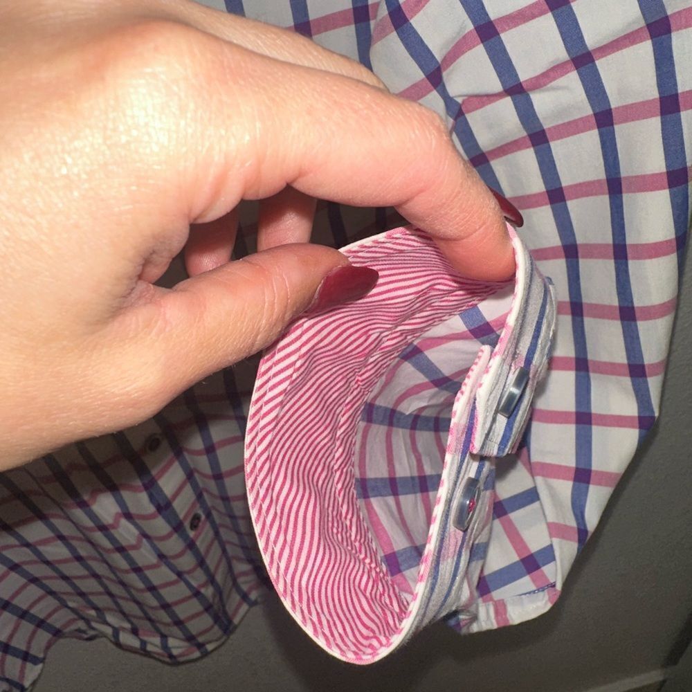 Express Men’s Pink & Blue Dress Shirt - Picture 4 of 8